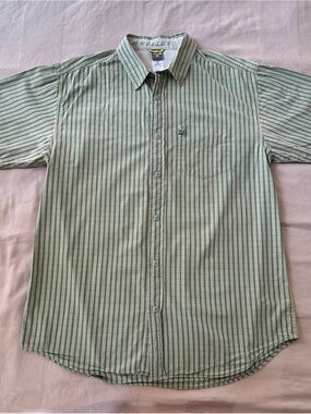 The North Face A5 series Light Green Striped Short-Sleeve Button-Up Shirt